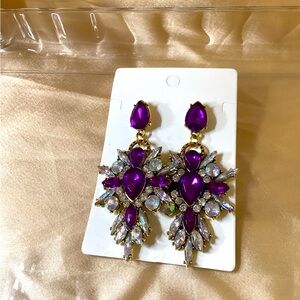 Purple Gemstone Lightweight Earrings